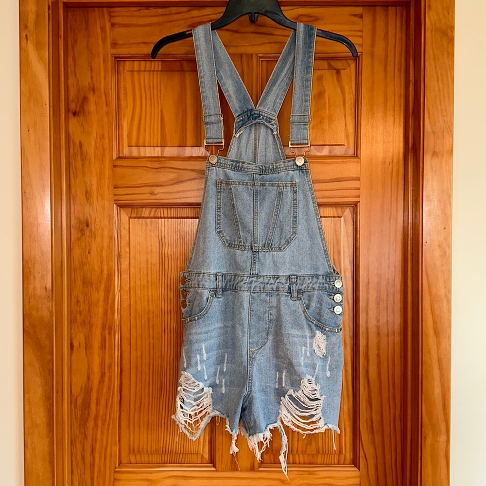 Jean short overalls
